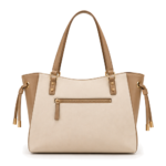 Voticon Two-Tone Drawstring Tote Bag – Cream & Tan with Gold Tipped Ties - Image 4