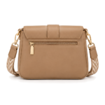 Voticon Monogram Envelope Crossbody Bag – Tan with Chevron Strap - Image 4